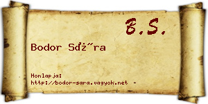 Bodor Sára névjegykártya