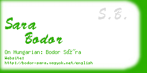 sara bodor business card